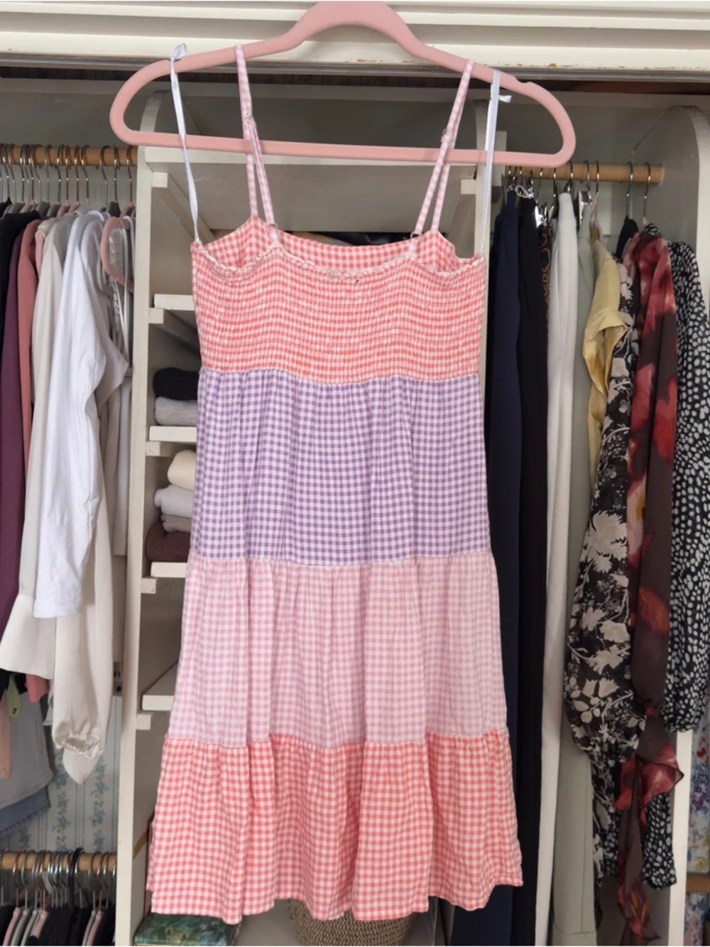 Tiered Gingham Plaid Mini Dress